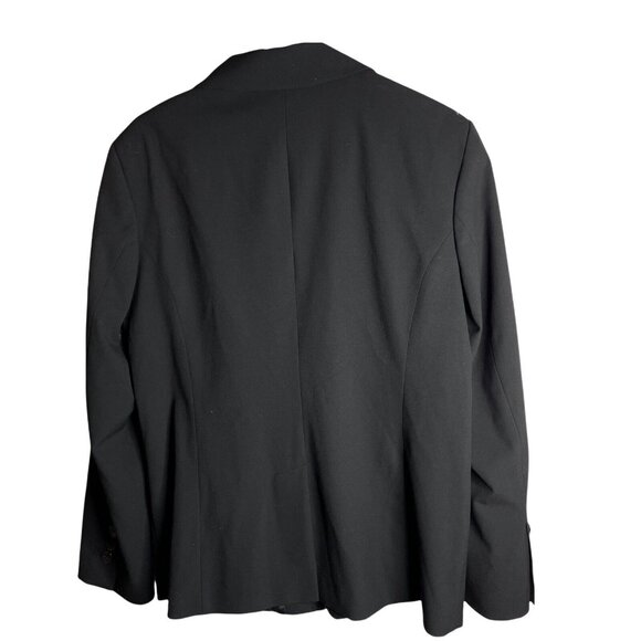 Chico’s 2 Black Suit Jacket Blazer Lined Polyester 3 Button Women's M / 8 - Picture 2 of 7